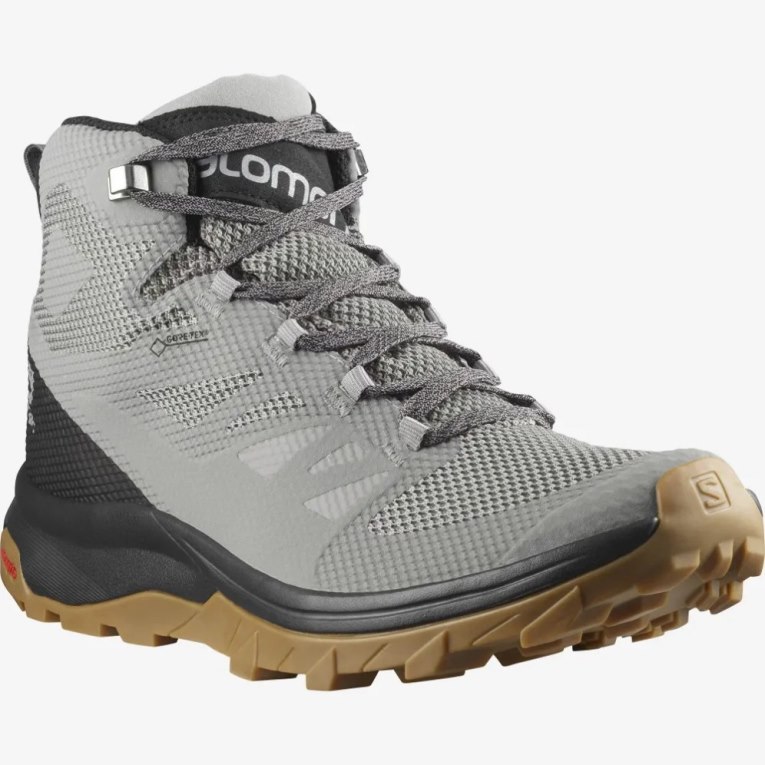 Grey Salomon Outline Mid GTX Men's Hiking Boots | IE OD1875